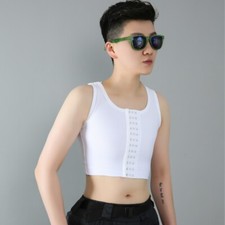 Chest Binder Shapewear Weste Crop Top Nylon Verstellbar Mit Schnalle Schwarz