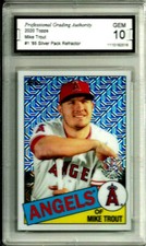Mike Trout 2020 Topps Chrome 1985 Silver Pack Refractor # 1 Angels Gem Mint 10