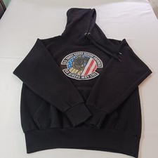 US Coast Guard Rescue Men's Black Cotton Blend Hoodie Pullover Sweatshirt Size M