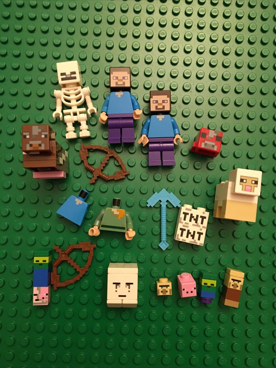 Lego Minecraft Minifigure Lot and Accessories