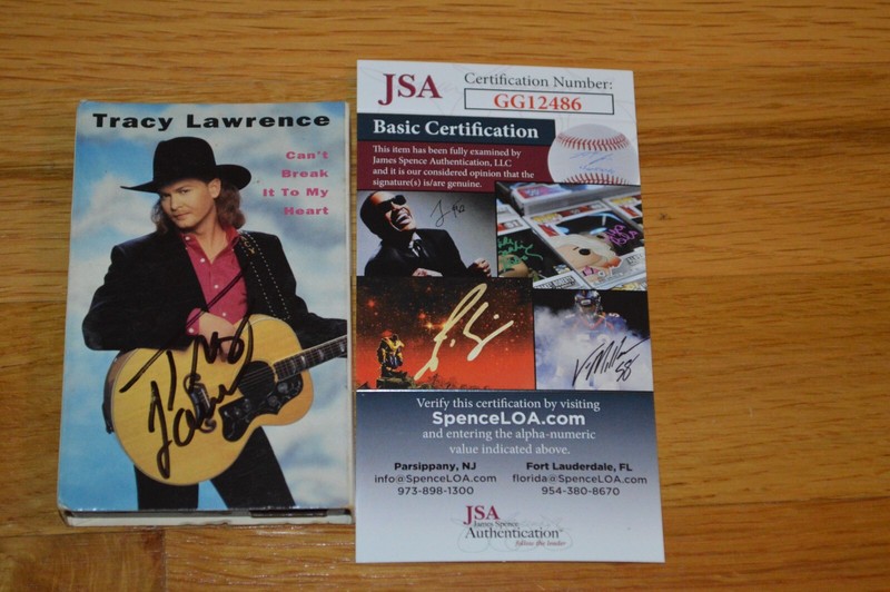 Tracy Lawrence Autographed "Can't Break It To My Heart" Cassette Cover ~ JSA COA
