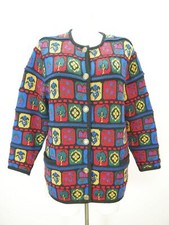 Lanamoden Salzburg mehrfarbig mit Strickmotiv fesche Damen Strickjacke Gr.38