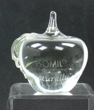 Isomil Glass Apple Shaped Paperweight Drug Rep Pharmaceutical Promo Advertising