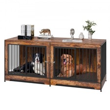 HOT/ 75" Dog Crate Furniture for 2 Dogs,Extra Large Double Dog Crate Furniture