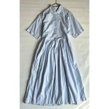 UNIQLO x Ines Dress S Blue White Striped Dots Cotton Summer New