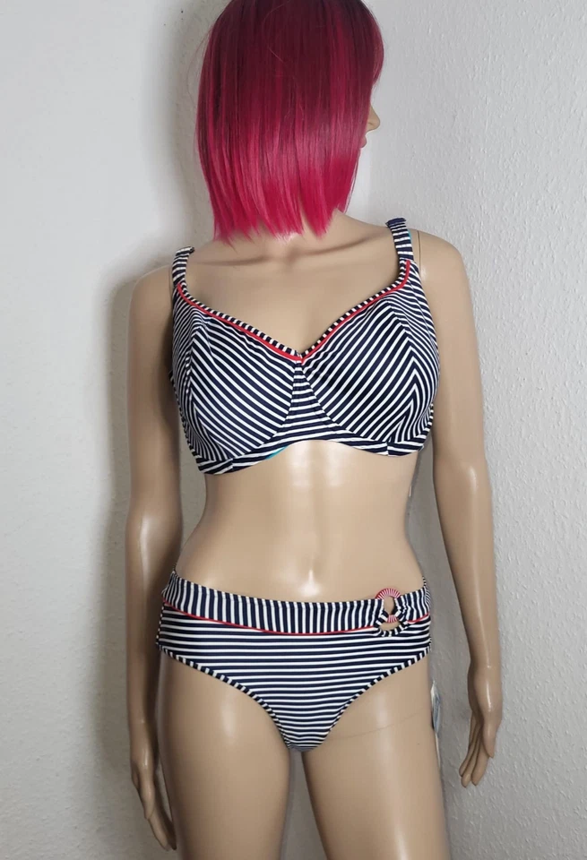 Luxus Bikini Set, Freya Paris, Größe S 75/34/36 Cup G, Streifen Marine Damen neu - Bild 2 von 4