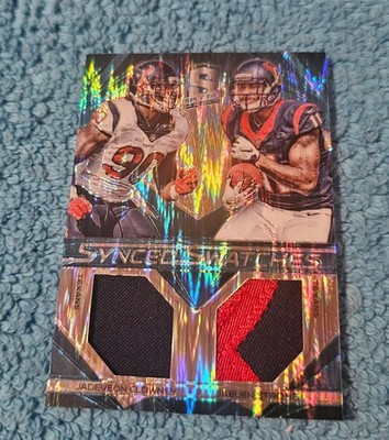 2015 Spectra Synced Swatches Jadeveon Clowney Jaelen Strong Texans 19/50 #SS-HOU
