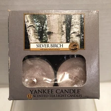 Yankee Candle Silver Birch Tealight Tea Light Box of 12 New