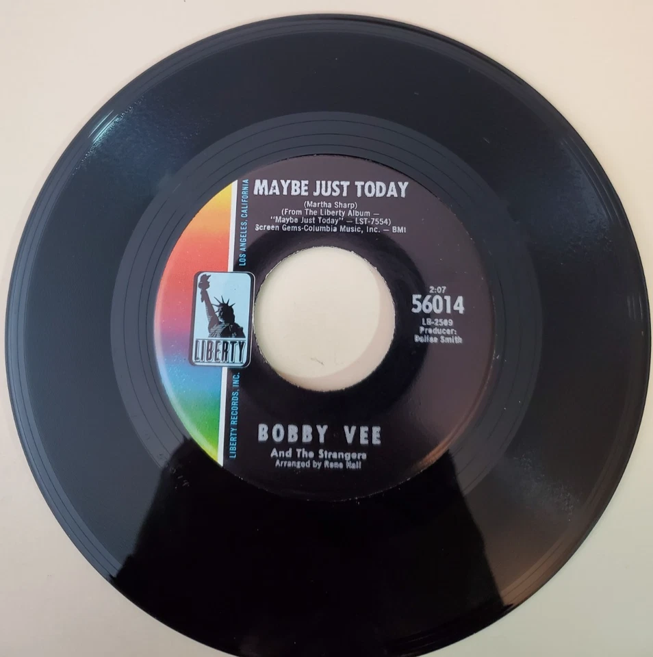 Bobby Vee MAYBE JUST TODAY (ROCK 45/PS) #56012 PLAYS VG++ - Image 4 of 4