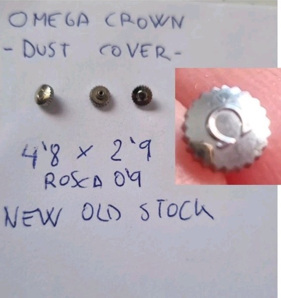 Omega Crown,guarda-polvo,4'8 x 2"9,vintage,paso0'9,new Old Stock