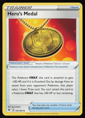 Pokemon Hero's Medal 152/185 SWSH04: Vivid Voltage Non-Holo Pack Fresh - NM
