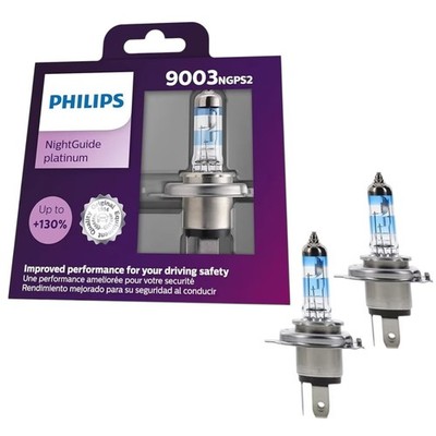 Philips 9003 NightGuide Platinum Halogen Headlight Bulb 12V 55W OEM Upgrade