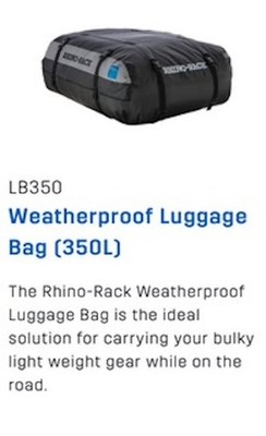 rhino rack roof bag 350 L