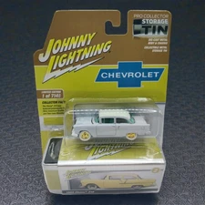 JOHNNY LIGHTNING PRO Collector Storage Tin R2 1955 Chevy 210 White Lightning 