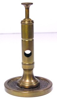 1890s CAST BRASS COUNTERTOP FIGURAL CIGAR CUTTER PUSH PLUNGER DESKTOP CUTTER