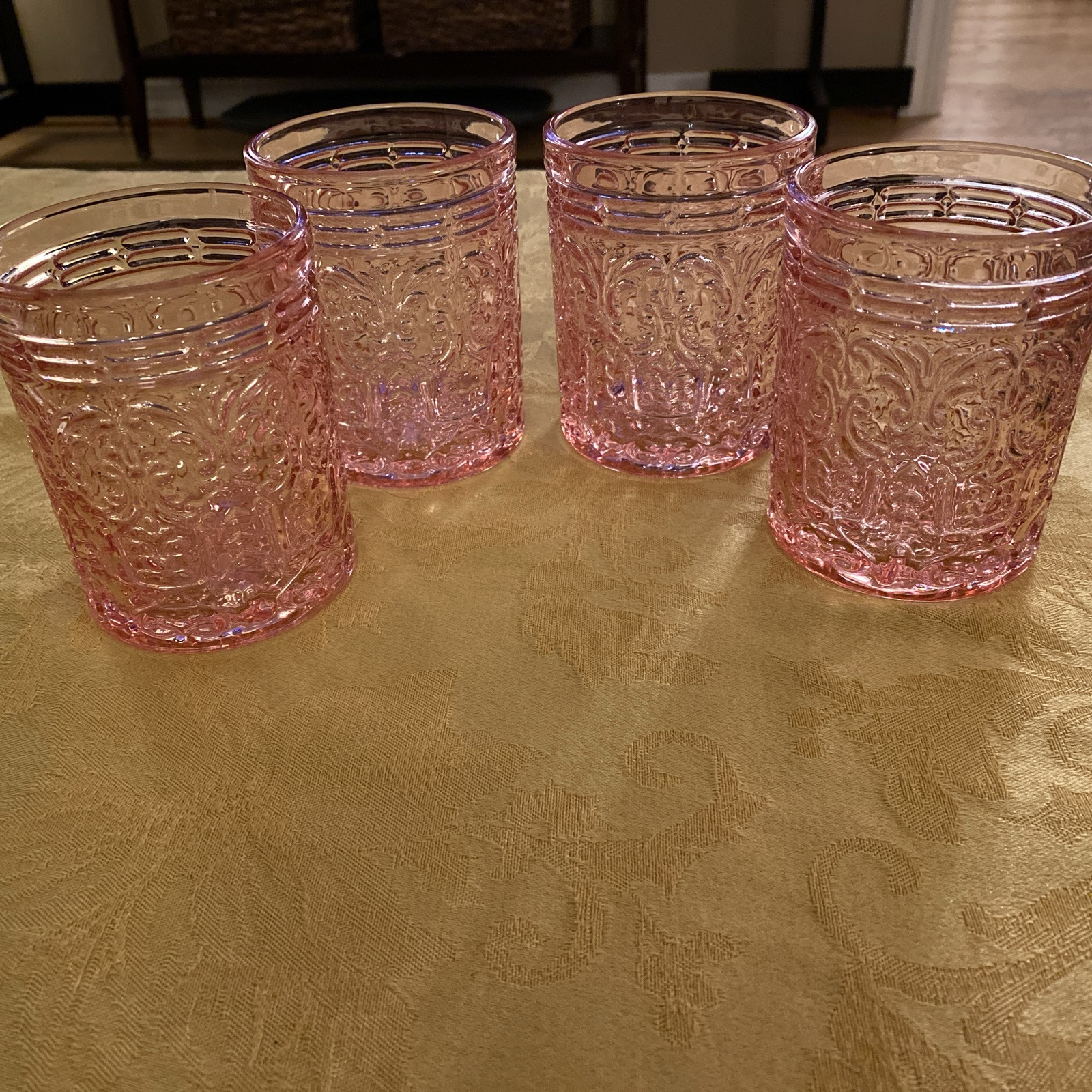 4 Pink Old Fashioned Crystal Glasses “Jax” By Godinger | eBay