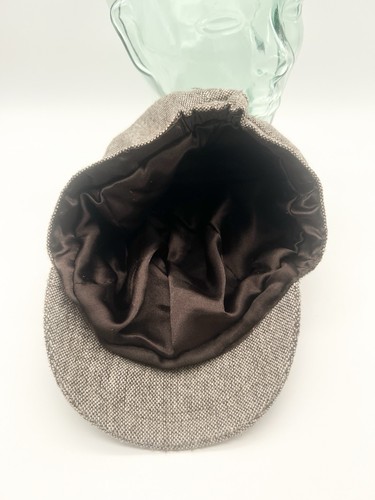 Vintage 40s Women’s Workwear Cap Hat Brown Linen Wool Handmade Size Medium - Picture 9 of 9