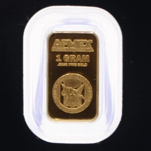 1g. Barra de Oro .9999 - Marca APMEX con Embalaje Evidente de Manipulaciones (TEP) Tarjeta de Ensayo Foto 3 de 4