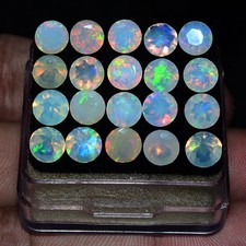 11 Pcs Natural Opal Ethiopian 6mm Top-Grade Round Flashy Colors Loose Gemstones