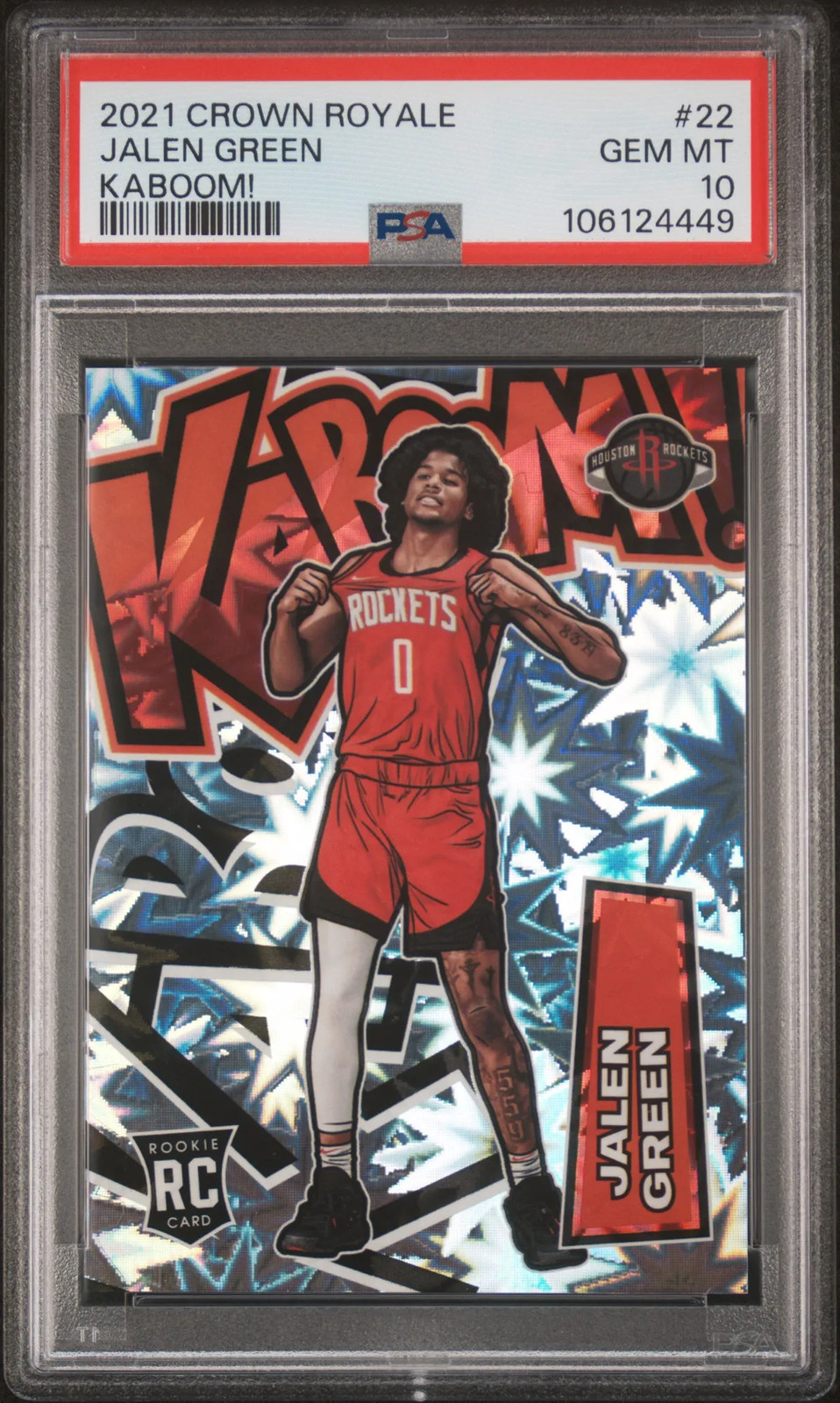 2021 Panini Crown Royale Kaboom! Jalen Green #22 PSA 10 Rookie RC Case Hit