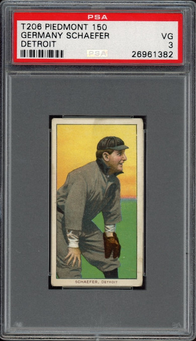 1909-11 T206 Piedmont 150 Germany Schaefer Detroit PSA VG 3