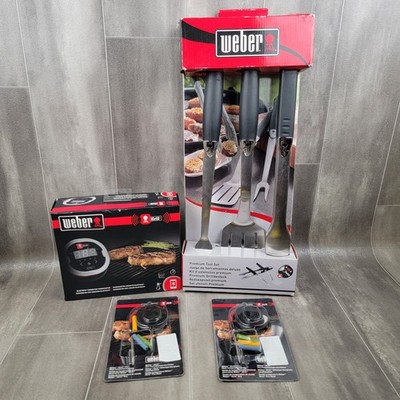 Weber iGrill 2 Thermometer, 2 Additional Meat Probes, & Premium 3 Piece Tool Set
