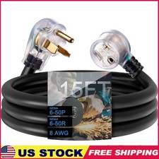 50Amp Welder Extension Cord NEMA 6-50 Heavy Duty Power Indicating STW 8AWG 250V