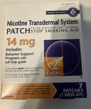 Nicotine Transdermal System Patch Stop Smoking Aid Step 2 14 mg 7 Count exp 5/25