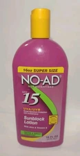 No- Ad SPF 15 Sunblock Lotion! NOS