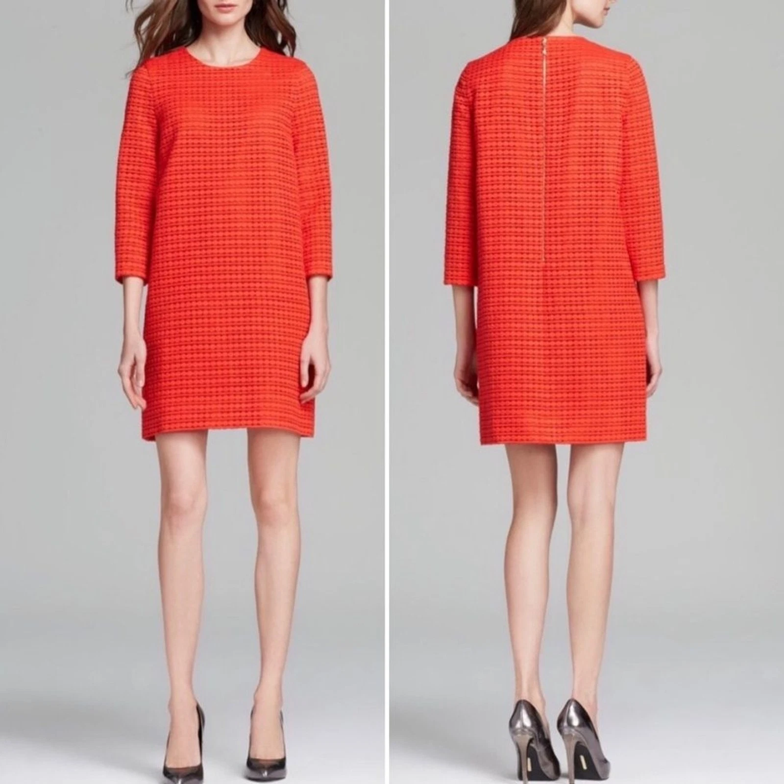 Abito Kate Spade New York Ashby Maraschino rosso ricamato cambio donna taglia 14