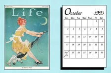CONTINENTAL SIZE POSTCARD COVER OF OCTOBER 1923 LIFE MAGAZINE ON 1993 CALENDAR