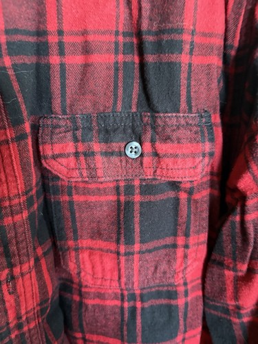 Men's Hand Bleached Thrashed Flannel Button Up Shirt Sz Large 42-44 Grunge Rave - Picture 3 of 10