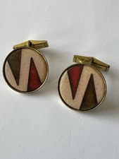 BUNGE mid century matte enamel CUFFLINKS from GERMANY 