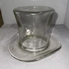 Blenko? Clear Glass Top Hat Vase Mid-Century Modern 1985 Catalog Design Thick