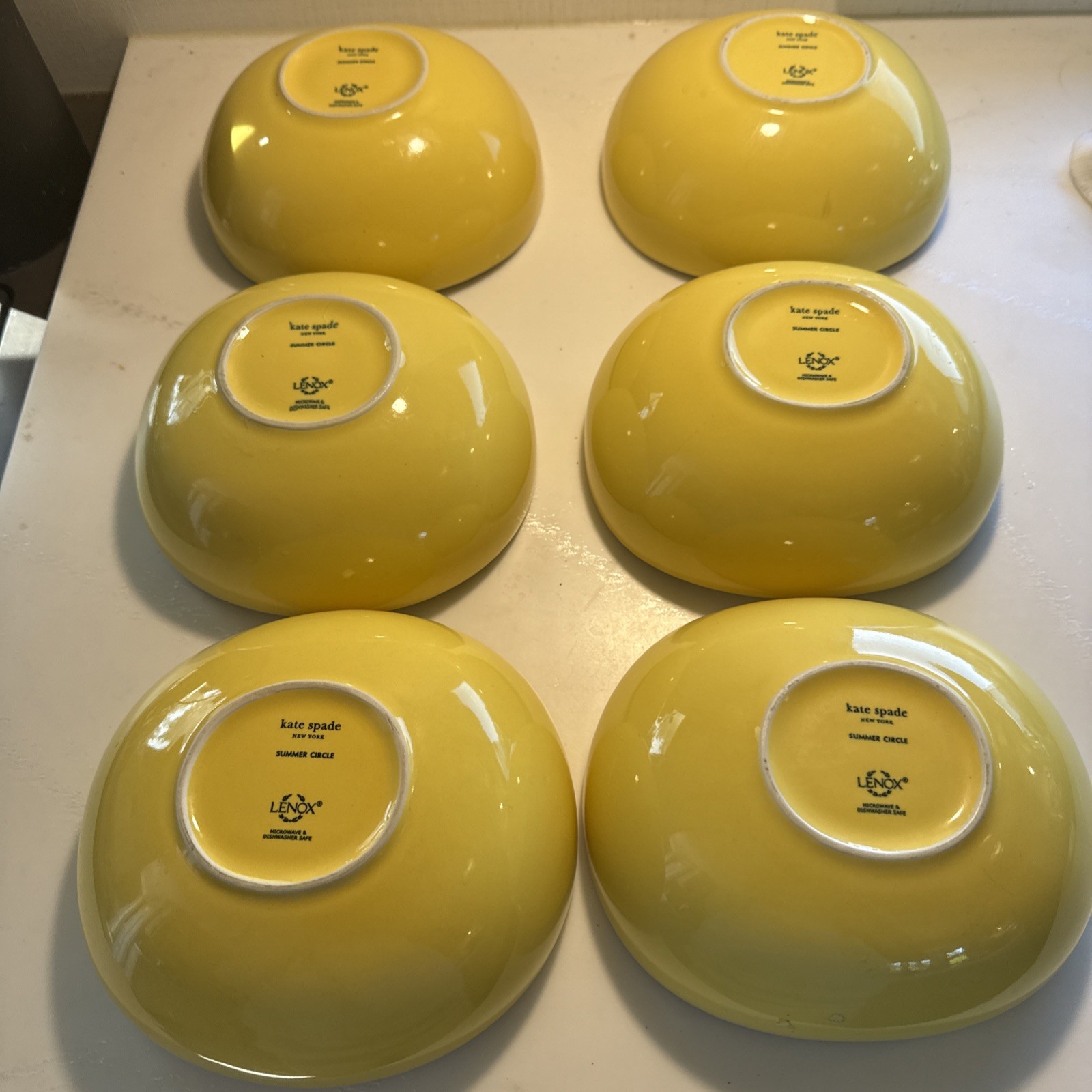 Lenox Kate Spade Summer Circle Yellow Soup/Cereal Oval Bowl 7-1/2” -5 Available thumbnail 9