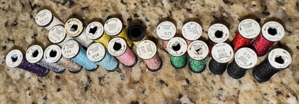 Lot Of 23 New Kreinik Metallic 50m Balger Blending Filament Threads Many Colors - Image 4 of 4