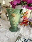 Green Roseville Pinecone Pottery 843-8 Vase