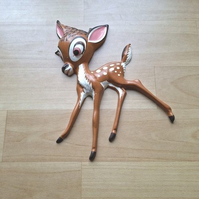 Walt Disney Halb Plastische Wandfigur Bambi   Kunststoff Disneya 1960's