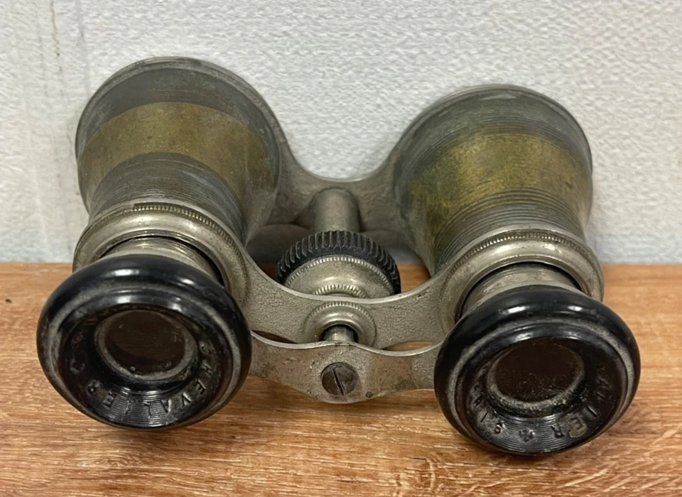 Sportiere Paris Antique Opera Glasses Binoculars Embossed Brass Floral France - Image 2 of 4