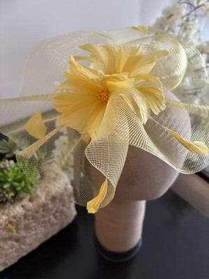Elegant Yellow fascinator hat for women-Race day/Weddings | eBay display picture 3