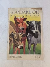 Standard Oil Of California Bulletin September 1933 Cows Vintage