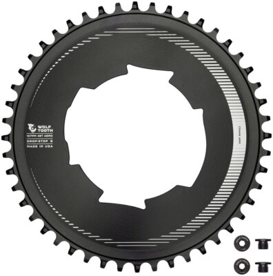(取寄) ウルフトゥースコンポーネンツ 107 BCD スラム エアロ チェーンリング Wolf Tooth Components 107 BCD SRAM Aero Chainring Black Wolf Tooth Aero 107 BCD Chainring - 48t, Optimized for SRAM Eagle