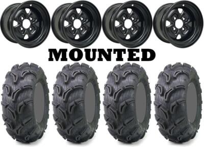 Kit 4 Maxxis Zilla Tires 28x10-12 on Moose 120X Black Wheels 550