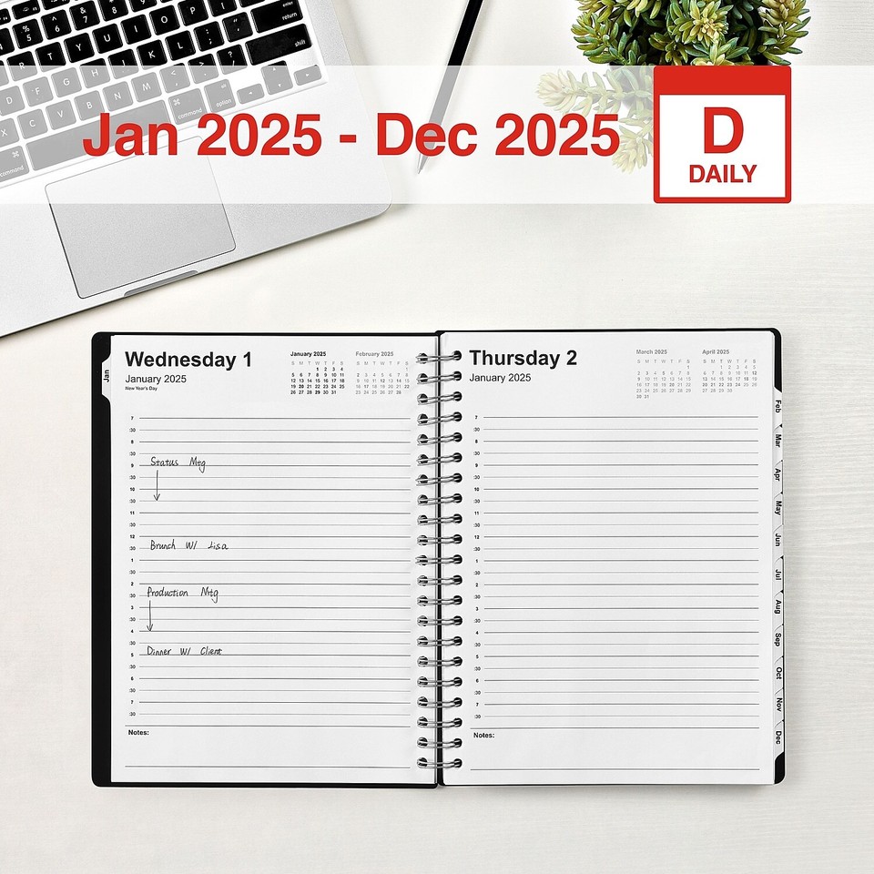2025 staples 8 x 11 daily appointment book black st21487 25 ebay