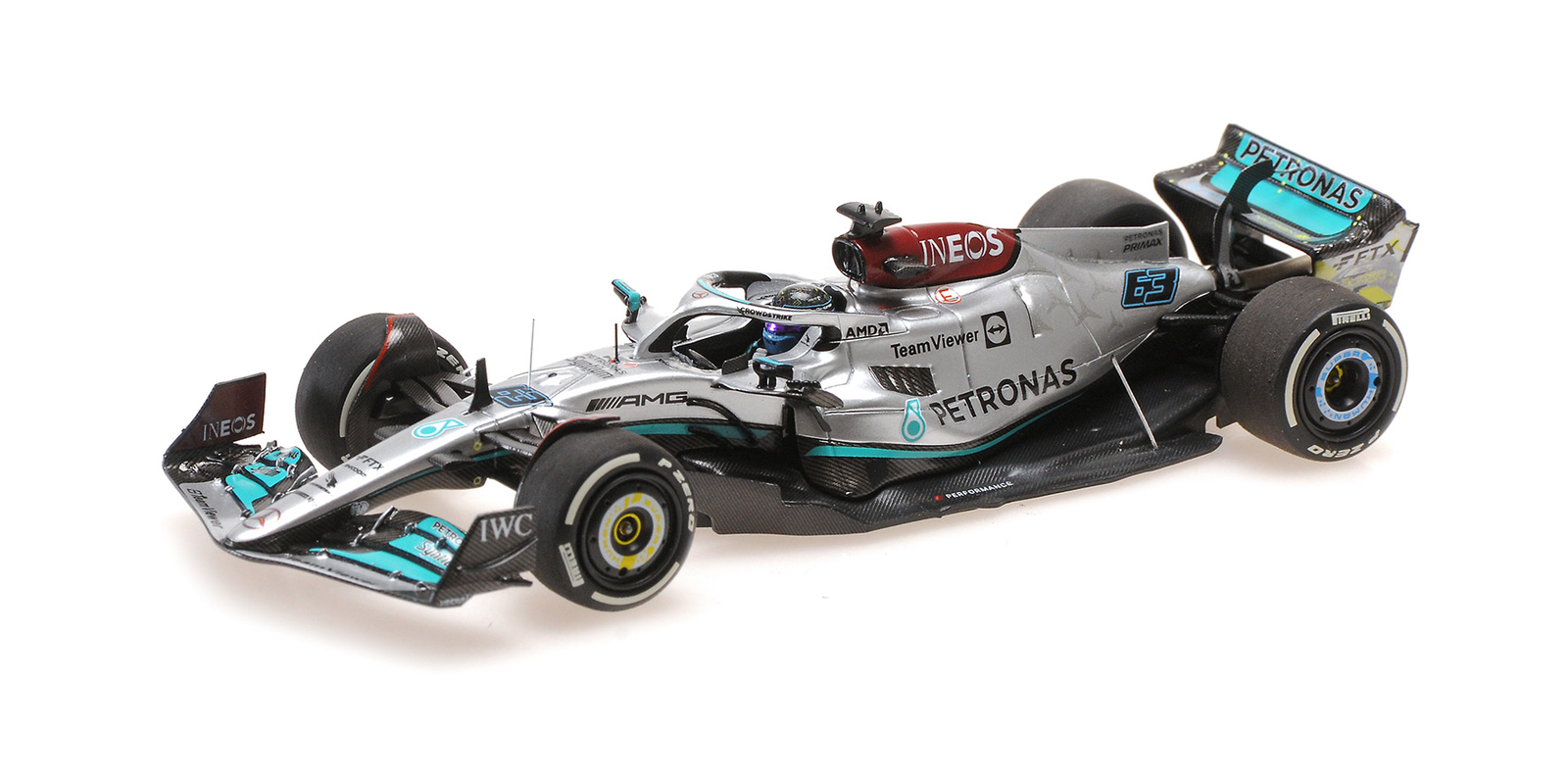 Minichamps 1/43 MERCEDES AMG W13 GEORGE RUSSELL BRITISH GP 2022 - 417221063
