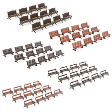 12pcs HO Scale 1:87 Platform Park Model Benches Street Garden Station Seat Chair