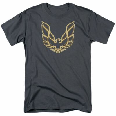 Pontiac Iconic Firebird T Shirt Mens Licensed Auto Car Tee Trans Am Charcoal