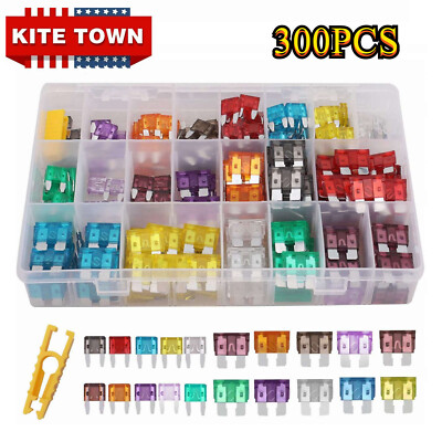 #ad 300Pcs Car Blade Fuse Assortment Assorted Kit Blade Set Auto Truck Automotive $10.99