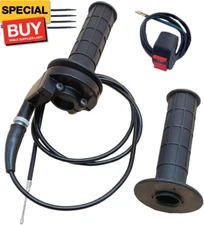 Handle Bar Throttle Grips Grip +Throttle Cable + Throttle Housing Clamp for Dirt