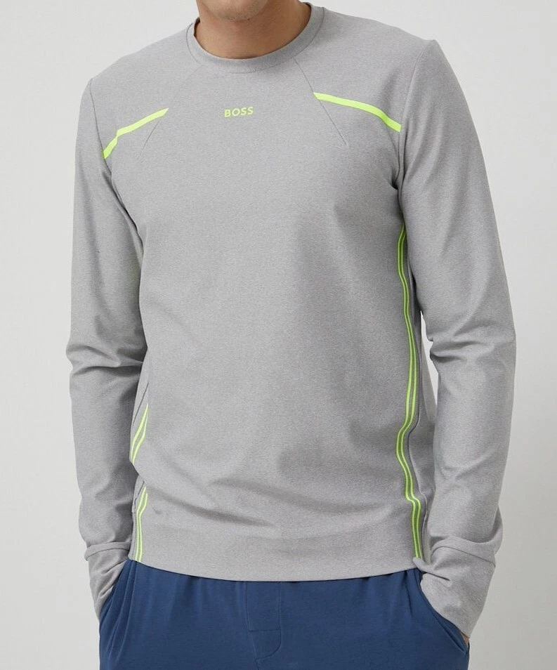 Mens grey hugo boss sweatshirt cheap
